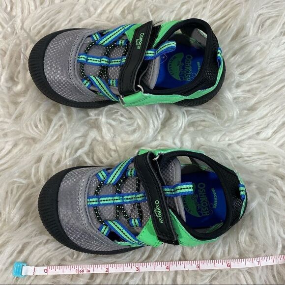OSH KOSH B’GOSH - GREEN & BLUE BUMP TOE ATHLETIC SHOES / SANDALS / OUTDOOR - S8 - Picture 3 of 9